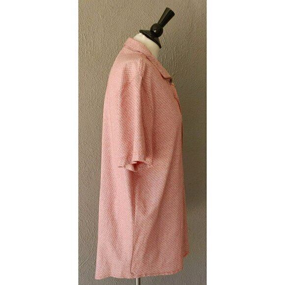 Men's Michael Kors Diamond Print Fitted Stretch Button Down Shirt Dusty Rose XL - Picture 5 of 6